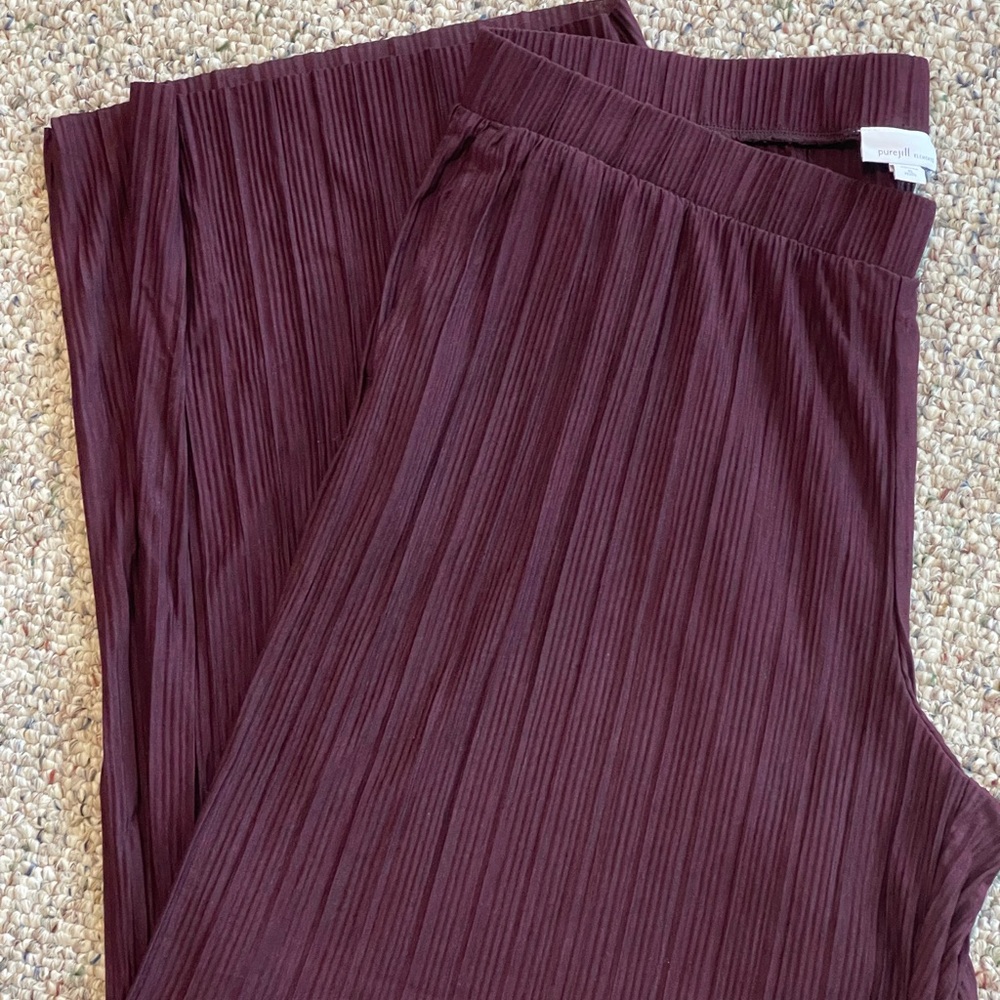 J Jill purejill ELEMENTS Burgundy crinkle Pants